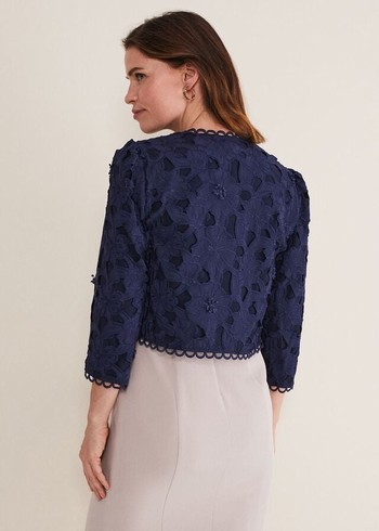 Phase Eight Zita Lace Jackets Navy Australia | GJ1450897